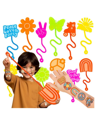 48PCS Manos Pegajosas y Tatuajes Temporales Groovy