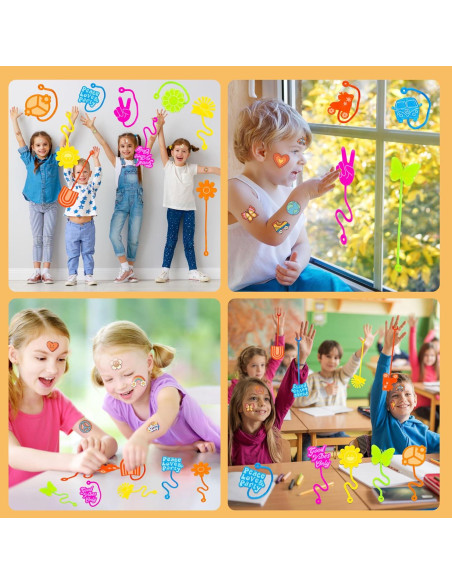 48PCS Manos Pegajosas y Tatuajes Temporales Groovy