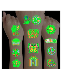 Tatuajes Temporales Pre-Cortados Groovy 70s - 96 Diseños