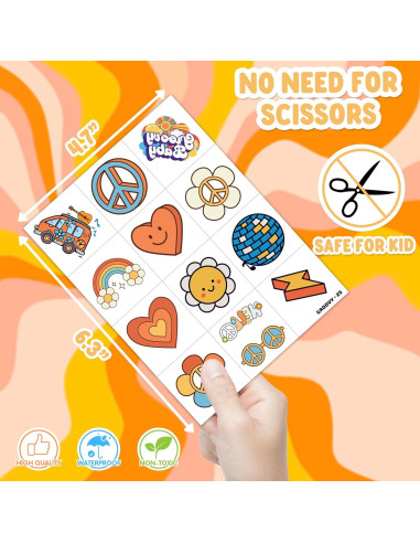 48PCS Manos Pegajosas y Tatuajes Temporales Groovy