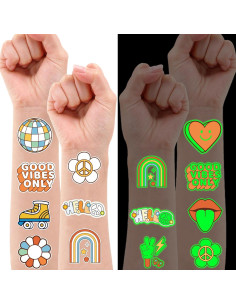 Tatuajes Temporales Pre-Cortados Groovy 70s - 96 Diseños 2