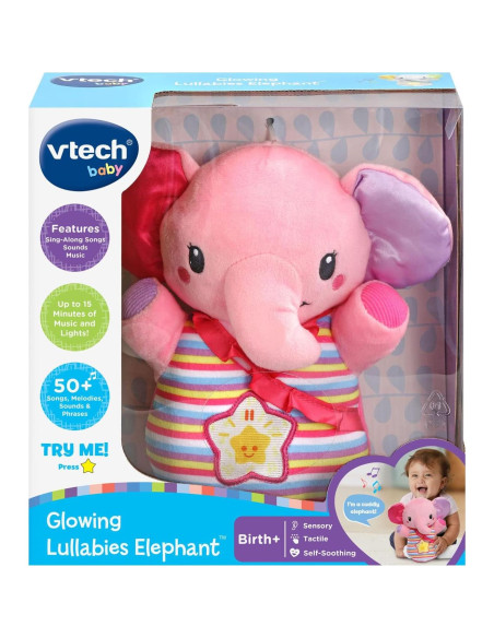 Elefante de Cuna Brillante VTech Rosa con Luces y Sonidos