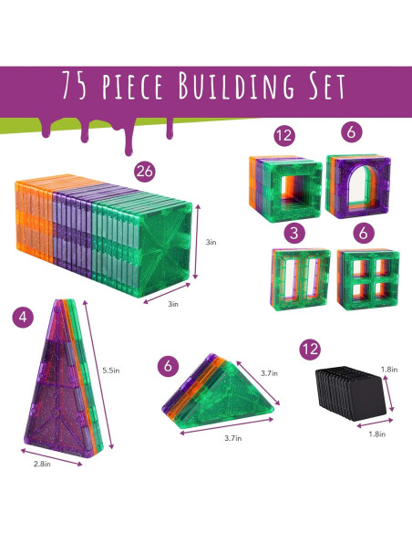 Set de 100 Azulejos Magnéticos DIY jr para Niños - Juguete Educativo