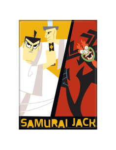 Imán Ata-Boy Samurai Jack y Aku 6.35 x 8.89 cm Multicolor