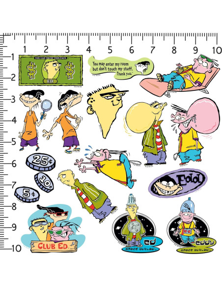 Stickers de Vinilo Ed, Edd n Eddy - Paquete de 50ct Premium