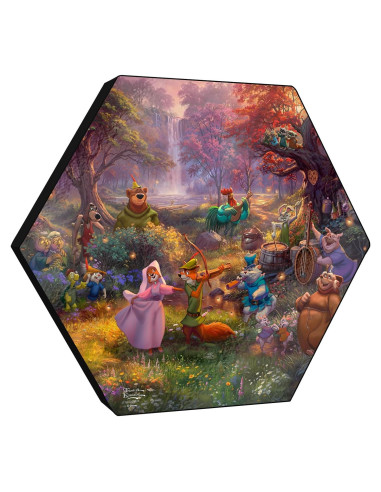 Impresión de Madera Hexagonal Robin Hood Disney 29.2x25.4cm