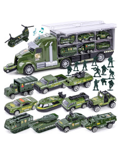 Juguete Militar 25 en 1 LOVESTOWN - Camión Verde con Sonido