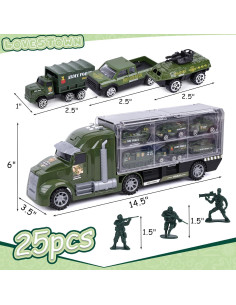 Juguete Militar 25 en 1 LOVESTOWN - Camión Verde con Sonido 2