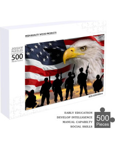 Rompecabezas de Madera 500 Piezas Rnivry Águila Americana 52x38cm 2