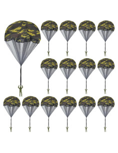 15 Juguetes Paracaídas Catcan Verde Camo 43 cm para Lanzar