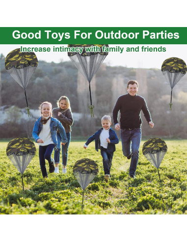 15 Juguetes Paracaídas Catcan Verde Camo 43 cm para Lanzar