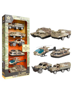 Conjunto de Vehículos de Juguete Militares Lollipop - 6 Piezas