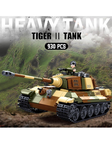 Set de Construcción Tanque Tiger II Sluban 930 PCS 2 en 1