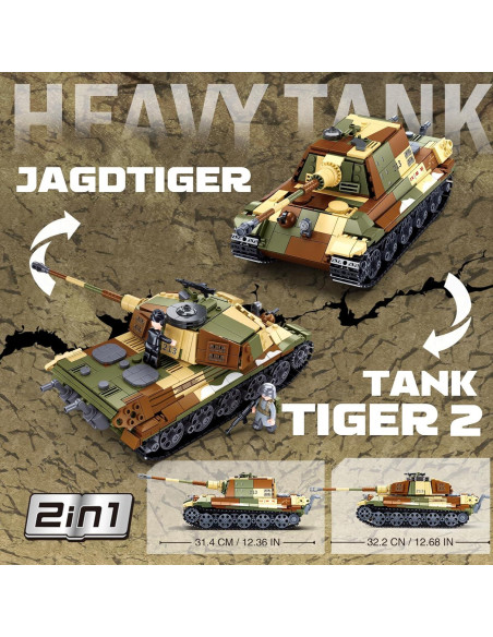 Set de Construcción Tanque Tiger II Sluban 930 PCS 2 en 1