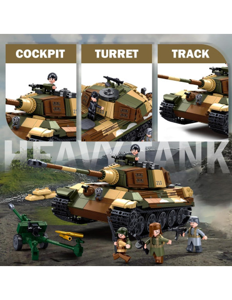 Set de Construcción Tanque Tiger II Sluban 930 PCS 2 en 1