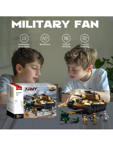 Set de Construcción Tanque Tiger II Sluban 930 PCS 2 en 1