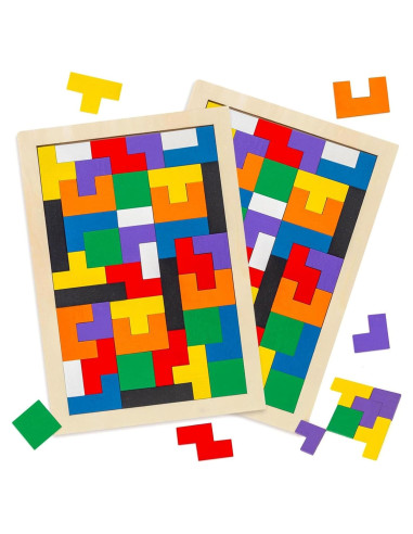 Rompecabezas de Bloques de Madera 3 Nutrias 2 Juegos Educativos