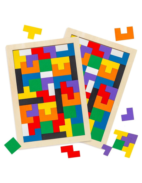 Rompecabezas de Bloques de Madera 3 Nutrias 2 Juegos Educativos