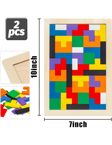 Rompecabezas de Bloques de Madera 3 Nutrias 2 Juegos Educativos