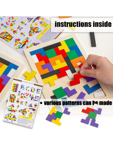 Rompecabezas de Bloques de Madera 3 Nutrias 2 Juegos Educativos