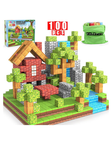 100 Bloques Magnéticos Wanplay 1 Pulgada para Niños 3-12 Años