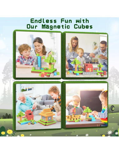 100 Bloques Magnéticos Wanplay 1 Pulgada para Niños 3-12 Años