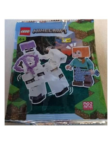 Minifigura LEGO Minecraft Alex con Esqueleto y Caballo