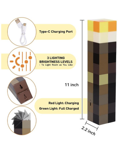 Antorcha de Pared Iluminada Vatitont - Luz LED Recargable USB