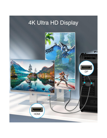 Cable DisplayPort a HDMI BlueRigger 1.83m 4K 60Hz Unidireccional