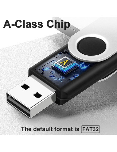 Paquete de 10 Unidades USB Flash 8GB MECHEER Giratorio