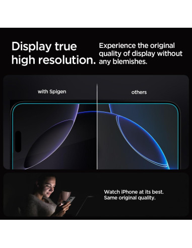 Protector de Pantalla Vidrio Templado Spigen iPhone 16 Pro [2 Unidades]
