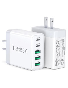 Cargador USB C Rápido 50W 5 Puertos BOVICAS Blanco
