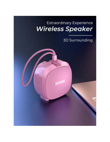 Altavoz Bluetooth Pequeño Peicheng IPX5 Portátil Rosa