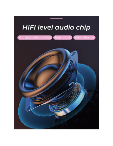 Altavoz Bluetooth Pequeño Peicheng IPX5 Portátil Rosa