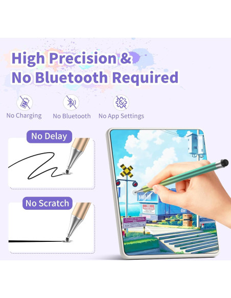 Lápices Stylus Coloridos OOCLCURFUL para Pantallas Táctiles - 3 Pcs