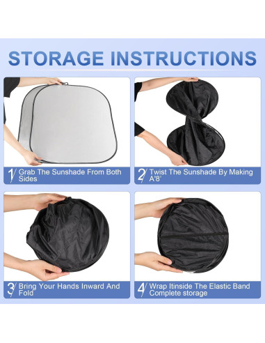 JUSTTOP Protector Solar Plegable para Parabrisas 2 Piezas 70.9x79cm