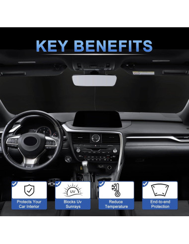 JUSTTOP Protector Solar Plegable para Parabrisas 2 Piezas 70.9x79cm