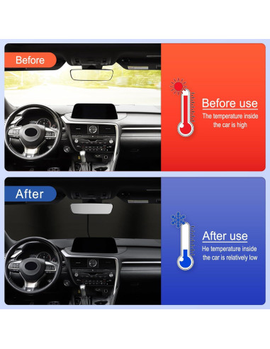 JUSTTOP Protector Solar Plegable para Parabrisas 2 Piezas 70.9x79cm