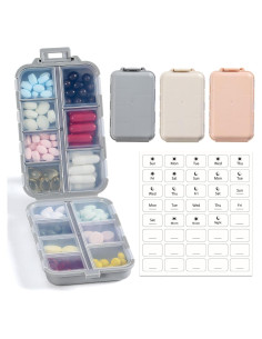 Paquete de 3 Cajas Organizadoras de Pastillas LANDNEOO 14 Compartimentos