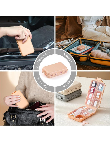 Paquete de 3 Cajas Organizadoras de Pastillas LANDNEOO 14 Compartimentos