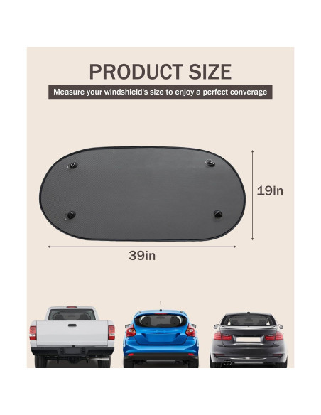 Sombra Solar para Ventana Trasera de Auto bylikeho 99x51cm Sombra Solar para Ventana Trasera de Auto bylikeho 99x51cm