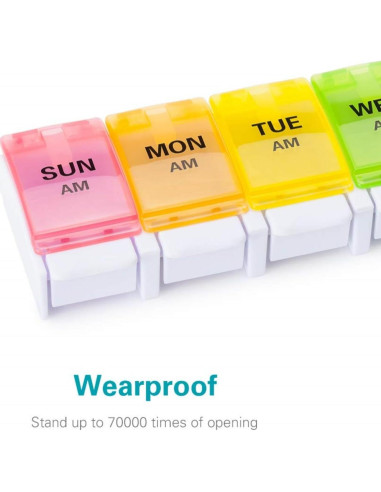 Organizador Semanal de Pastillas Sukuos AM PM 7 Días Arcoíris