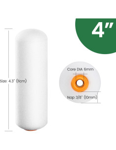 Rodillos de Pintura de Espuma Voomey 4" - Paquete de 24 Unidades 2