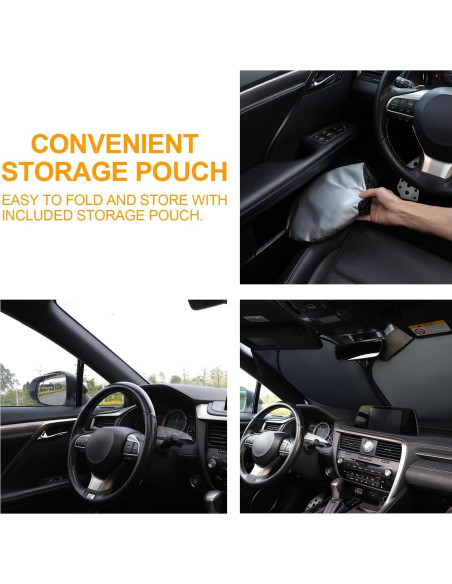 Protector Solar Plegable JUSTTOP para Coche 160x89 cm Protector Solar Plegable JUSTTOP para Coche 160x89 cm