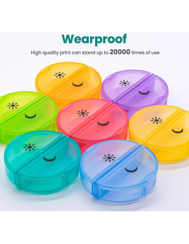 Organizador de Pastillas Semanal Sukuos AM PM 7 Días Fácil Apertura