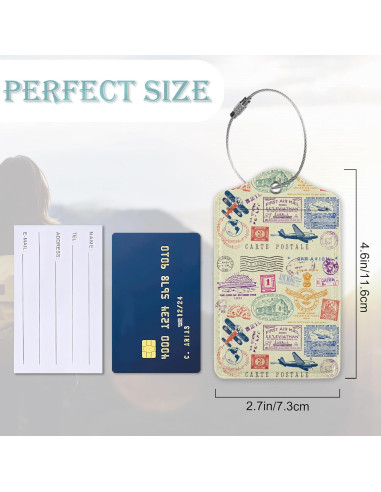 Etiquetas de Equipaje SKYDAWNY Retro Stamp 2 Piezas con Privacidad