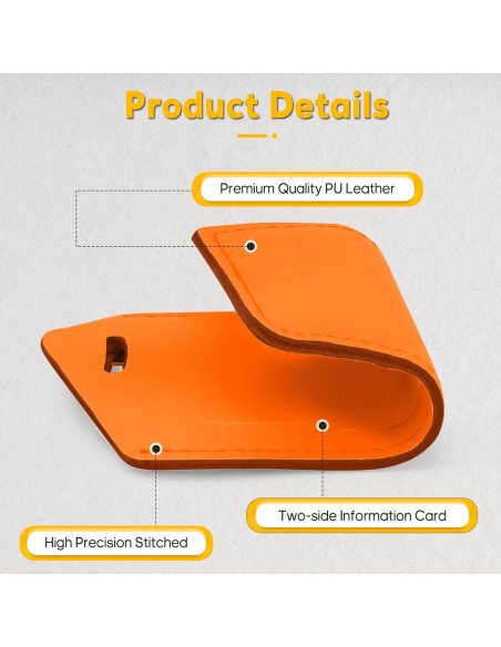 Etiquetas de Equipaje Travelambo de Cuero PU - 4 Piezas Naranja