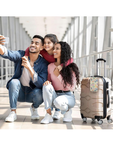 Etiquetas de Equipaje SKYDAWNY Retro Stamp 2 Piezas con Privacidad