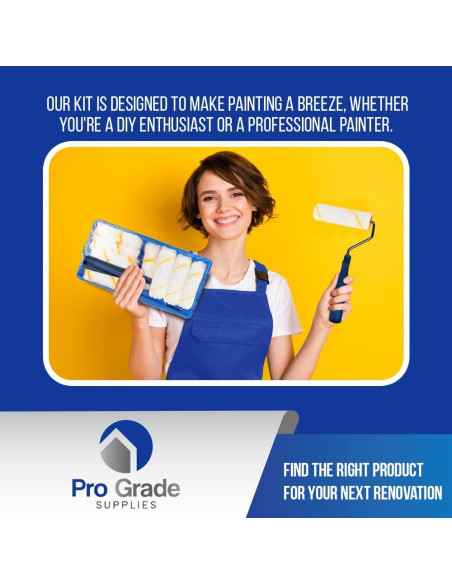 Kit de Pintura Pro Grade 10 Piezas con Rodillo Mini 4"
