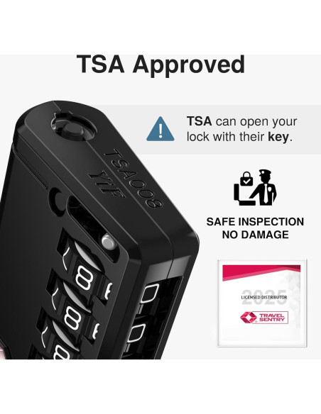 Candados de Viaje TSA Puroma 2 Piezas Negro 4 Dígitos